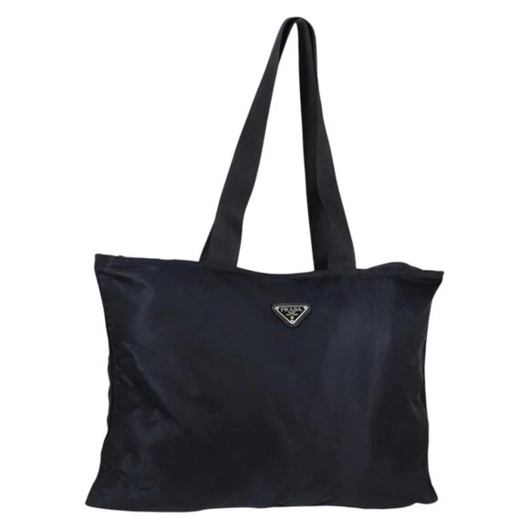 PRADA Tote Bag Nylon Navy Silver Auth bs28218 - Picture 1 of 16